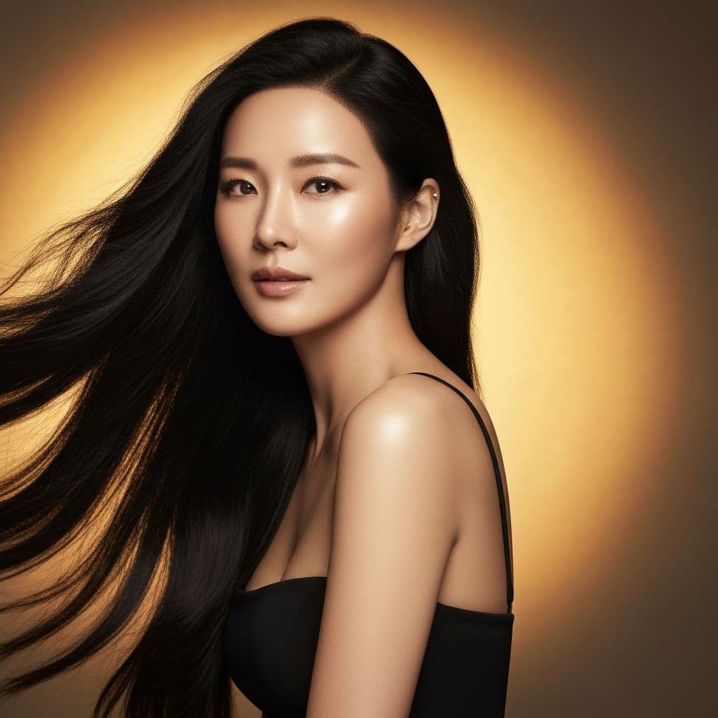 Beautiful woman with flowing hair